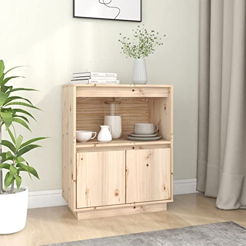 Mogou Sideboard, Kommode Schlafzimmer, Kommoden & Sideboards, Wohnzimmerschrank, Flur Kommode, Zimmer Möbel, Wohnzimmer Schränke, 60x34x75 cm Massivholz Kiefer