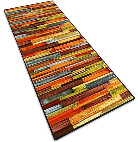 RYNS Teppich Läufer Flur Küche 40x190cm Hochwertige Verarbeitung strapazierfähig Handwebteppich Läufer Fleckerl Teppich Erhältlich in vielen Farben & Größe für Korridor, Schlafzimmer, J