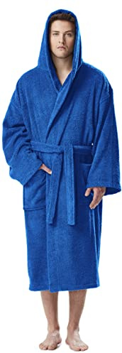 Morgonrock Herr med Huva 100% Bomullsfrotté 380 g/m², Kungligblå, XXL-3XL