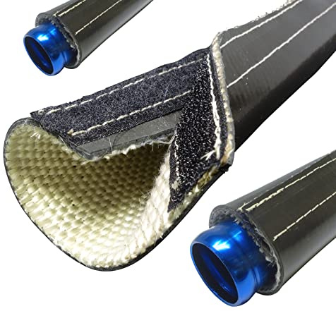 2m Silikon-Titan Hitzeschutzschlauch ID-Ø 20mm Klettverschluss schwarz | VIELE LÄNGEN & GRÖSSEN 10-105mm | Schutzschlauch Silikonschlauch Kabelschutz Isolierschlauch Kälteschutzschlauch|Premium