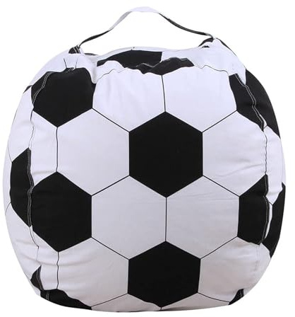 maxToonrain Bean Bags Kids Large,Bean Bag Without FillingToy Teddy Storage Beanbags Chair Cover Girls Boys Bedroom Accessories Birtdays for Indoor Outdoor(FootBall,38 inch)
