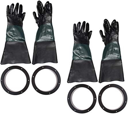 Hitze-/Feuerbeständige Handschuhe, Gartenhandschuhe, Arbeitshandschuhe, 2 Paar 60 cm/23,6 Zoll, robuste Arbeit for Sandstrahlen von Sandstrahlschränken (Farbe: wie beschrieben, Größe: Einheitsgröße)