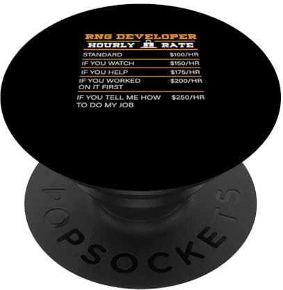Generador de números aleatorios divertidos Desarrollador Tarifa por hora RNG Fans PopSockets PopGrip Intercambiable