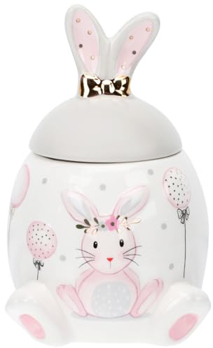 MAGICLULU Barattolo Di Biscotti Coniglietto In Ceramica Piatto Di Caramelle Coniglio Contenitore Per Tè A Forma Di Coniglio Di Pasqua 3D Vaso Per Condimenti In Porcellana Scatola Per Spezie