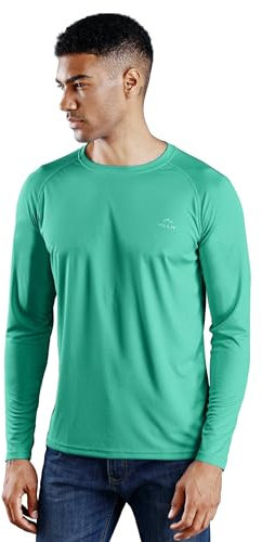 WILLIT UV Shirt Herren Rashguard Langarm Funktionsshirt für Schwimmen Surfen Angeln Wandern Atmungsaktiv Schnell Trocknend Sonnenschutz Sportshirt Grasgrün L