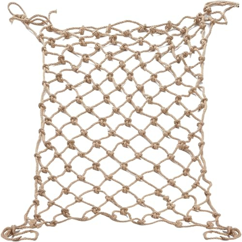 Ganggend Hemp Rope Net (3ft x 9ft) Heavy Duty Natural Jute Rope Climbing Safety Netting for Balcony Stairs, Fence, Garden, Playground Protection & Indoor/Outdoor Decor