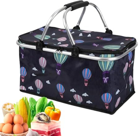Cestino da picnic, Cestino da picnic | Frigo portatile per scatola da picnic da 30 litri | Borsa termica pieghevole con manico, borsa da picnic in tessuto Oxford, attrezzatura da campegg