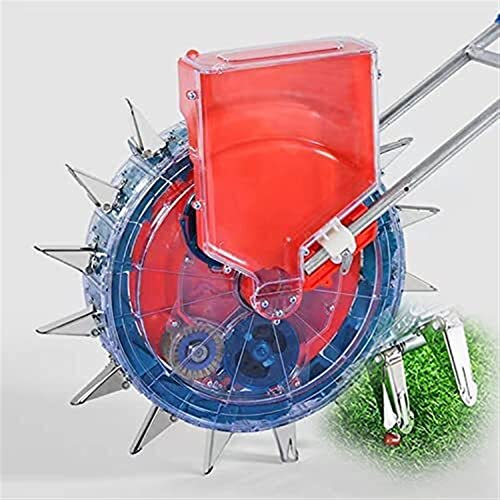 Push Spreader, Roller Seeder And Fertilizer Applicator, Garden Seeder With 14 Seed Plates, Planting Depth 5-9 Cm, Seeding Amount 1-2 Seeds,8 Mouths(16 Mouths)