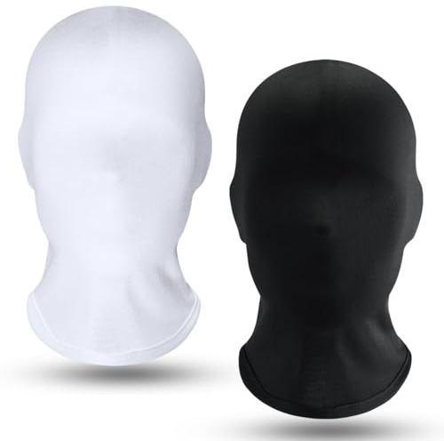 BONHHC Schwarze Maske Halloween, Vollgesichtsmaske Halloween, 2 Stück Unisex Gesichtslose Maske, Spandex Vollgesichtsmaske für Halloween Karneval Cosplay Kostüm