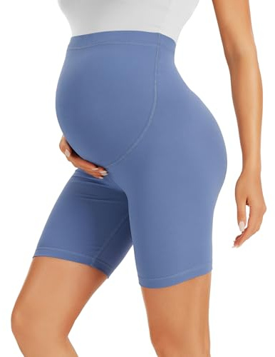 BAYDI Creamlush Pantalones cortos de maternidad - Leggings de embarazo de 13 cm, ropa de maternidad transpirable con cintura ajustable, pantalones cortos para embarazadas, para yoga, pilates, casa