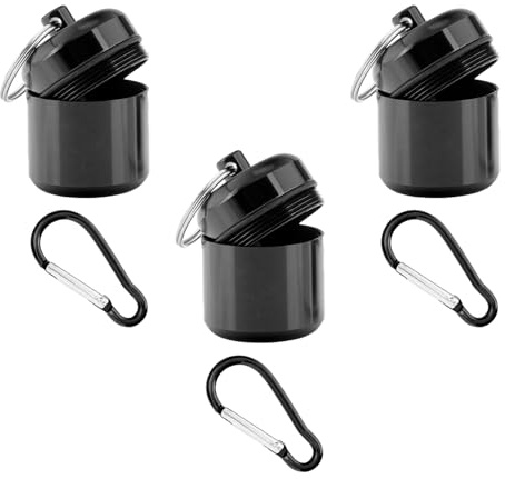 3 Pcs Ear Plug Carrying Case Keychain Mini Medicine Container Box Waterproof Pill Organiser Small Travel Pill Organizer for Outdoor and Daily Use