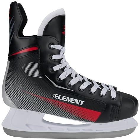 5th Element Stealth Ice Hockey Skates - Perfect for Recreational Ice Skating and Hockey - True-to-Size Fit and Moisture Resistant Liner Skates for Men (Gray/Red, 11.0)