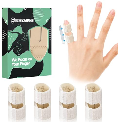Fingerslint 4-pack för Lillfinger, Stöd för Trigger Finger, Bruten Finger, Artrit, Rätning för Pekfinger, Långfinger, Ringfinger (Beige) | Fingerstöd för snäppfinger, artrit, bråck, för pek-, mellan- och ringfingrar