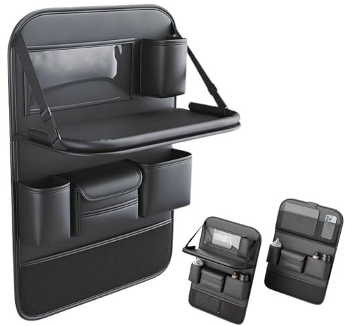 Générique Protecteur Arrière de Siège Auto, Organisateur de siège Organisateur Voiture Enfant Multi-Poches Rangement Voiture,Organisateur de siège pour Banquette arrière avec Table Pliante