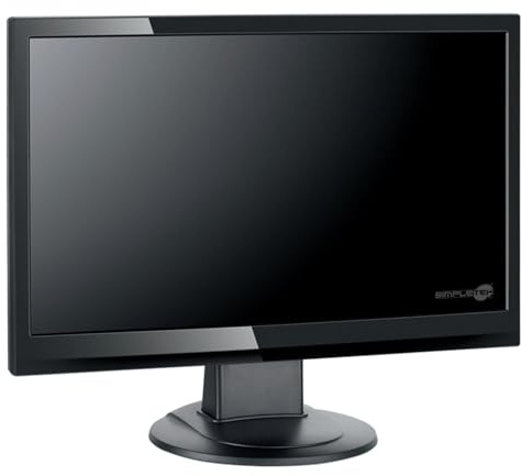 SIMPLETEK - Monitor 19 LED Widescreen HD (1366x768) | 5 ms, Speaker Stereo, VGA, VESA | Ideale per Ufficio e Uso Domestico (Ricondizionato)