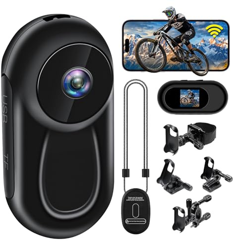 MAVIUS Cámara de Acción WiFi, Mini Cámara de Acción 2K Mejorada | Cámara de Pulgar, Cámara Deportiva Compacta con Imán y Pantalla de 0,85 Pulgadas para Casco y Bicicleta, WiFi, 27,5 g Negro