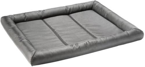 HUNTER Vermont Hundematte | Polyester, erhöhter Rand, rutschhemmende Unterseite, pflegeleicht, waschbar, Farbe: Grau, Größe: M