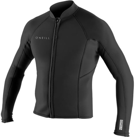 O'Neill Men’s Reactor-2 1.5mm Front Zip Long Sleeve Jacket, Lightweight Warmth and Flexibility for All Water Activities, Black, X-Large