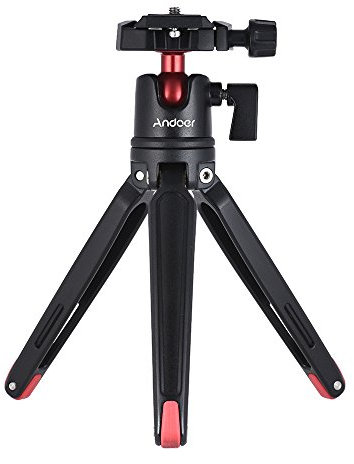 Andoer Mini Tripod Table Top with 360° Ball Head and 1/4 Screw - Compatible with GoPro, DSLR Cameras, Projectors, Webcams and Smartphones