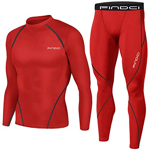 1Bests Hommes 2 Pièces Camouflage Fitness Sportswear Running Training Collants Speed Drying Coat Set (Dark Red (1), M)