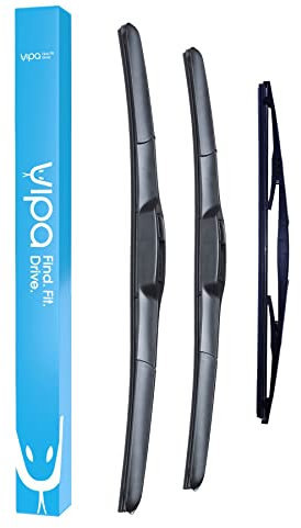 Vipa Car Parts Premium Wiper Blade Set | fits: NISSAN MICRA IV K13 Hatchback (Sep 2010 to Dec 2017) | All-Weather Performance | Durable, Streak-Free Windshield Wipers | Easy Installation