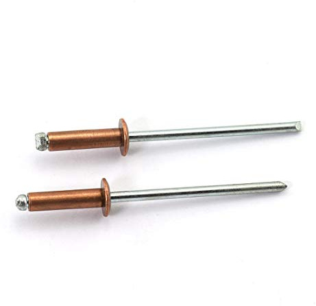 HJ Garden Blindniete, Kupfer, selbststeckend, offenes Ende, Kuppelkopf, Dekorationsschließer, Nägel, Popnieten, Kern Zugnieten 3.2x12mm 60PCS