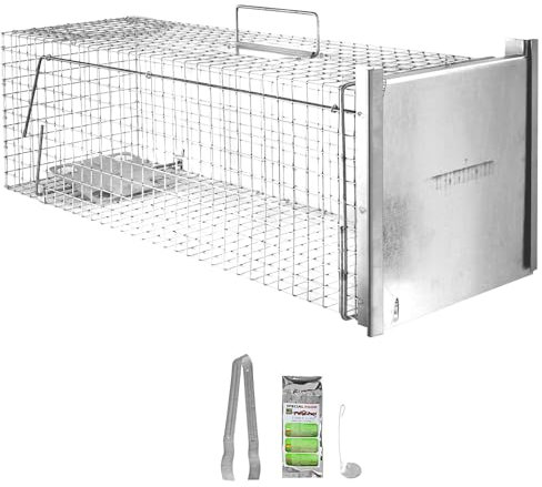 Piège à Animaux Humaine Animal Vivant Piège Cage 80 x 26 x 26 cm Chat Castor Laveur Petigi