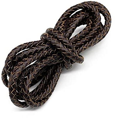 LISYANG 2 meter Leather Strings for Bracelet Leather Strings for Genuine Leather Bracelet Red Brown Round Braided