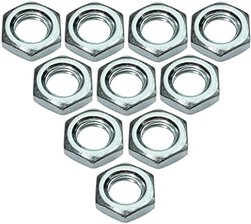 AERZETIX - C49451 - Lot de 10 Écrous bas M6 hexagonaux/6 pans - contre écrous à filetage métrique - en acier zingué