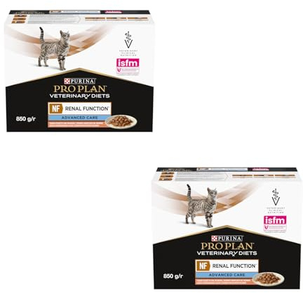 VD Pro Plan NF Renal Advanced Care | Nassfutter für Katzen | 2 x 10 x 85 g | Purina | Diät-Alleinfuttermittel | Zur Unterstützung der Nierenfunktion | Lachs | Doppelpack