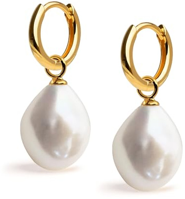Creolen für Damen, 12 mm, mit austauschbarem Süßwasser-Zuchtperlen-Charm Secret & You – Vermeil-Gold oder 925er Sterlingsilber