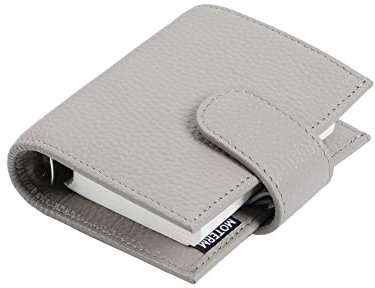 Moterm A9 Regular Ringe Planer - Echtes Leder Binder Organizer Geldbörse (Kiesel-Grau, 19mm Ring)