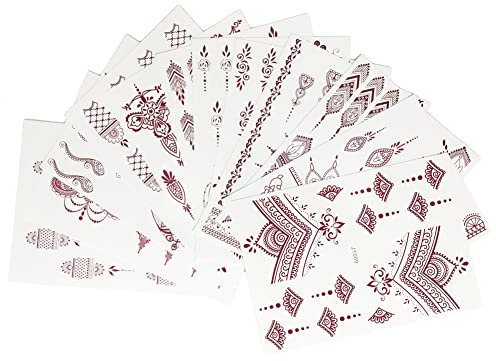 XMASIR 12 feuilles Autocollant de Tatouages Ephemeres Mandala Tatouages Temporaires Impermeable Tattoo ephemere Mehndi tatouage pour Femme (12P.)