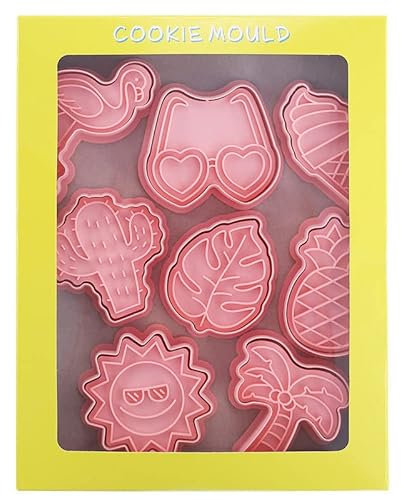 TopHomer Lot de 8 Emporte-Pièces 3D Moule Biscuit Plastique Alimentaire, Pour Enfants - Biscuits, Gâteaux, Fondant et Décoration Patisserie