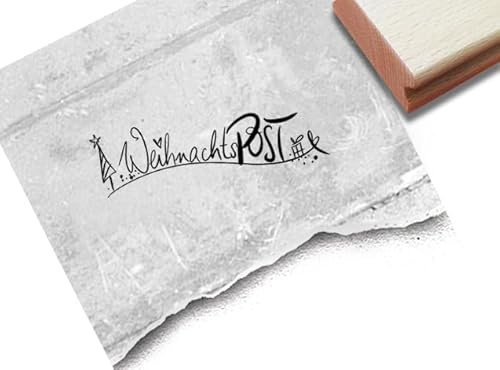 Stempel Weihnachtspost in Handschrift - Weihnachtsstempel Grüße Weihnachten - Weihnachtskarten Weihnachtsdeko Basteln Scrapbook - von zAcheR-fineT (klein ca. 48 x 14 mm)
