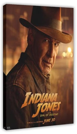 Filmposter Indiana Jones And The Dial of Destiny – Filmposter auf Leinwand, Schlafzimmer, Dekoration, Sport, Landschaft, Büro, Raumdekoration, Geschenk, Rahmen-Stil, 40 x 60 cm