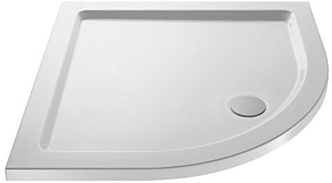 Balterley 700 x 700 mm Quadrant Shower Tray, Slimline Shower Trays, Durable Stone Resin Base Trays for Bathroom Enclosure Cubicle, Lightweight Quadrant Shape Tray for Wetroom Showers (White)