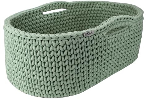 H.E.Arts Babykorb für Neugeborene Moseskorb gehäkelt Handarbeit mobiles Babybett Beistellbett ab 199,00€