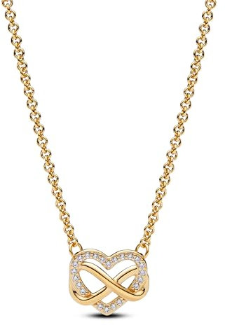 PANDORA Sparkling Infinity Heart Collier Necklace- No Box