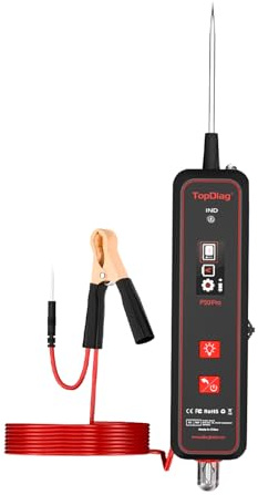 Shkalacar TopDiag p50pro KFZ Stromkreistester, 12V 24V Auto Spannungsprüfer Stift mit mit Taschenlampe, Unterstützt den AC/DC-Signalmodus, AC/DC-Prüfung, Stromkreissonden Kit für Autobatterie