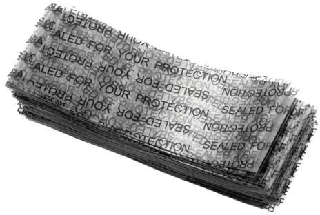 PATIKIL 82x30mm PVC Schwarzer Druck Perforierte Schrumpfbänder, 250 Stück Schrumpffolie für Flaschen, Gläser, Dosen und Dosen passend für Durchmesser 1,85 bis 2,01, Klar