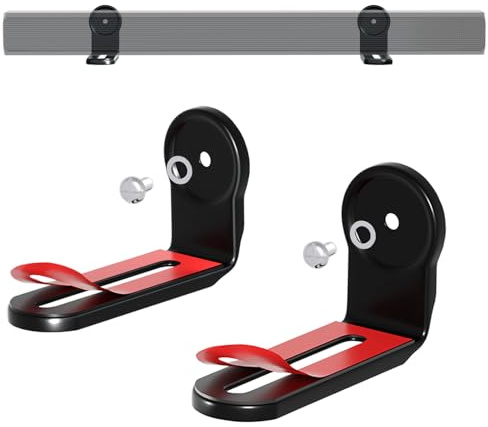 PUTORSEN Soundbar Wall Mount Bracket Universal,Dual soundbar shelf with Anti-Skid Pad & Adhesive,Soundbar Mounting Bracket Under TV up to 33lbs,Black