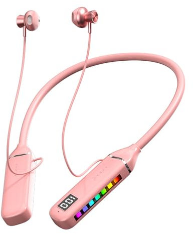 Neckband Earphones Wireless Neck Band Ear Bluetooth Headphones Wireless Running Sports Gym Earphones Waterproof Neckband Bluetooth Headphones In Ear ENC Noise Cancelling Earbuds Wired Headset with Mic