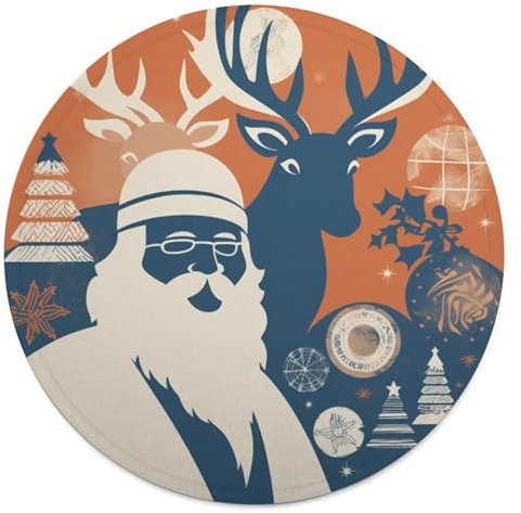 Rundes Strandtuch, Silhouette, Weihnachtsmann, bedruckte Reisedecke, personalisierte Decke, Yoga-Decke, Mikrofaser, Strandtuch, dicke Tischdecke, Unisex