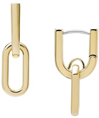 Fossil Damen Goldfarbener Edelstahl mit Ringverschluss Ohrringe