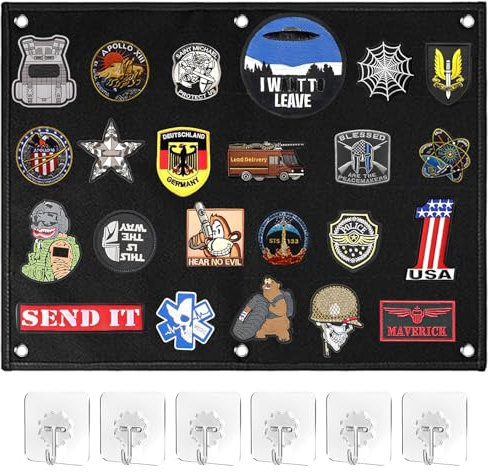 YIUWOD 7er-Pack，Klettwand - Patch Wand - Patchwand Klett - Ideal füR Patch-Enthusiasten, Reisende und Alle, Die Abzeichen Sammeln MöChten, Kann An WäNden, Stecktafeln Befestigt Werden