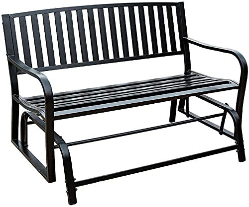 CCKUHN Gartenbank für draußen, Garten-Terrassenbank für Ihre Freizeit, Doppelschaukelstuhl aus Metall für draußen, Balkonbank für draußen, Schaukelsitz für den Garten mit Rückenlehne und