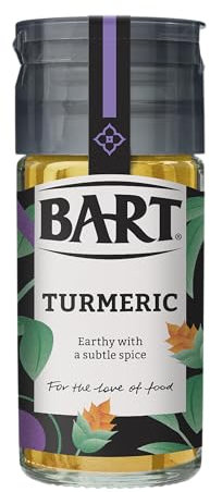 BART Ground Turmeric Jar - Pack of 6 x 49g - Earthy, Aromatic & Bitter Ideal for Indian Curry or Overnight Oats