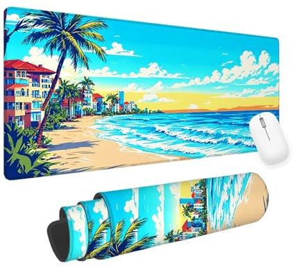 Azul Alfombrilla Ratón Árbol Alfombrilla Ratón XXL Gaming,Tapete Escritorio Ordenador 700x300x3mm,Protector Escritorio Alfombrilla Antideslizante,Mouse Pad Compatible con Ratón Láser y Óptico yv-777