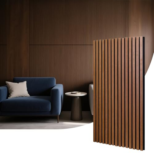 Holzpaneele für die Wand 4 Stück 120 x 60 cm,3D Akustikpaneele Holzlatten Holzoptik Paneele für die Wand,Holz Wandpaneele für die Wanddekoration (Teakholz)